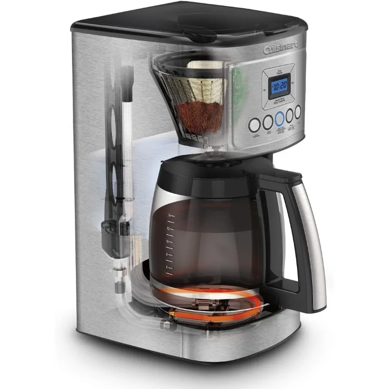 14 Cup Black/Stainless Steel Permanent Filter Coffee Maker, with Timer 3