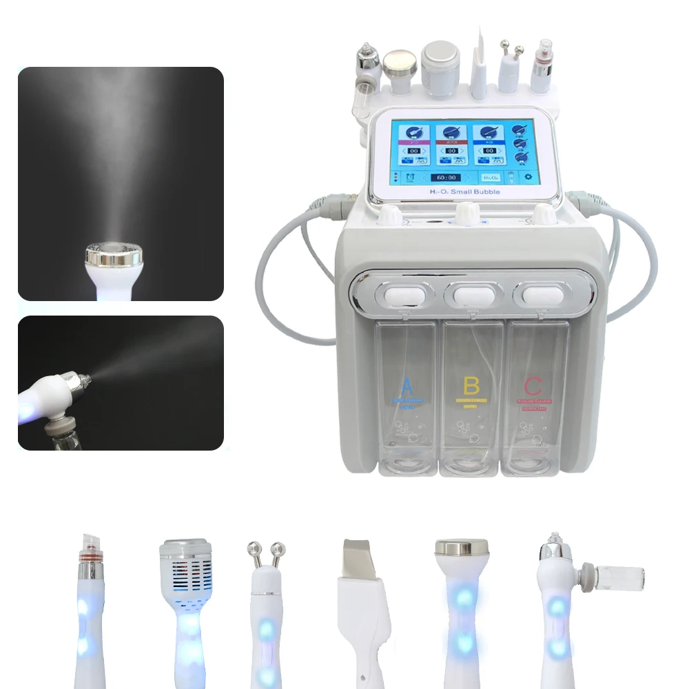 6 in 1 Hydrogen Dermabrasion Facial Beauty Machine Aqua Peeling Deep Cleansing Lifting Water Microdermabrasion Device Skin Care