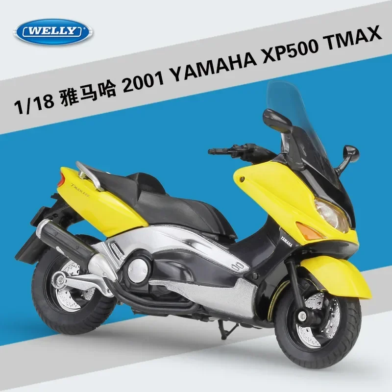 Модель автомобиля Halolo WELLY 1:18 2001 YAMAHA XP500 TMAX, модель из металлического сплава, игрушка мотоцикл, детская игрушка, подарок, коллекция B355
