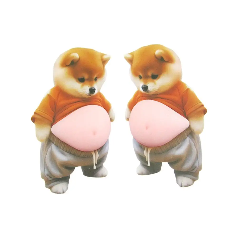 1 Pair Cute 3D Dog Belly Sticker Phone Case Decor Sticker Soft Pinched Door Stop Sticker Diy Journal Stationery Sticker