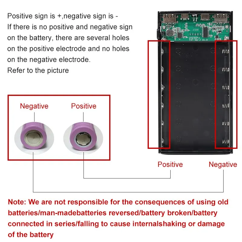 DIY18650 Battery Storage Charging Box Without Battery Dual USB Type-C 5V Suitable For iPhone Xiaomi Huawei