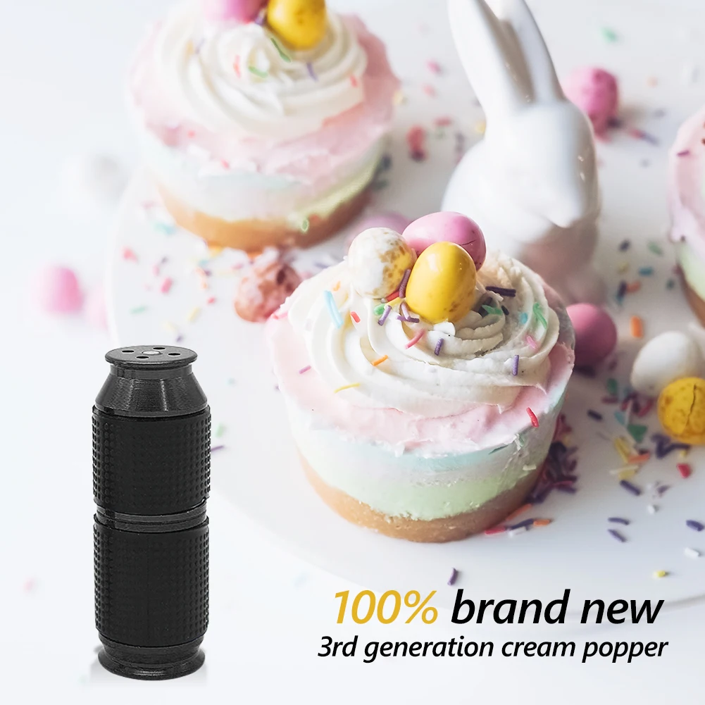 Whipped Cream Cracker Dispenser Mini Rubber Grip Safe Gas Canister Bottle Opener