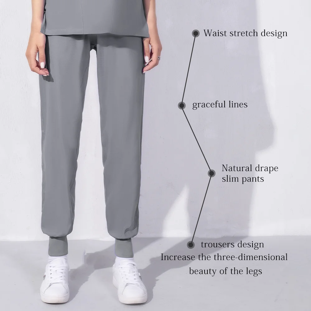 Medical Scrubs Multicolors Unisex Elastic Waist Drawstring Scrub Pants Nurse Beautician Lab Scrubs Pet Shop Hospital Doctor Nurse Workwear