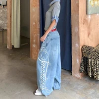 Women Blue Y2k Baggy Boyfriend Jeans Harajuku Vintage Wide Leg Denim Trousers Japanese 2000s Style Jeans Pants Oversize Clothes - Image 4