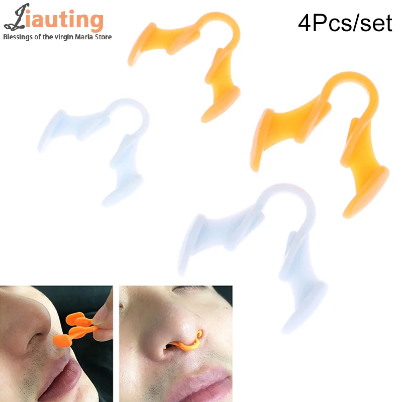 

4PC Nose Clip Silicone Anti-Snoring Corrector Snore Prevention Gadget Women's Anti-Snore Device Snore Elimination Nose Clip
