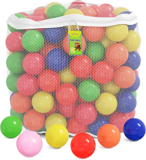 Ball Pit Balls for Kids, Plastic Refill Balls, 200 Pack, Phthalate and BPA Free, Includes a Reusable Storage Bag with Zipper, Br