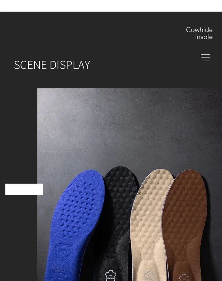 2 stücke/4 stücke Arch Support Orthopädische Einlegesohle Leder Atmungsaktive Einlegesohlen Schock Absorbieren Sohle Männer Turnschuhe Leder Schuhe Einlegesohlen – Detail 10