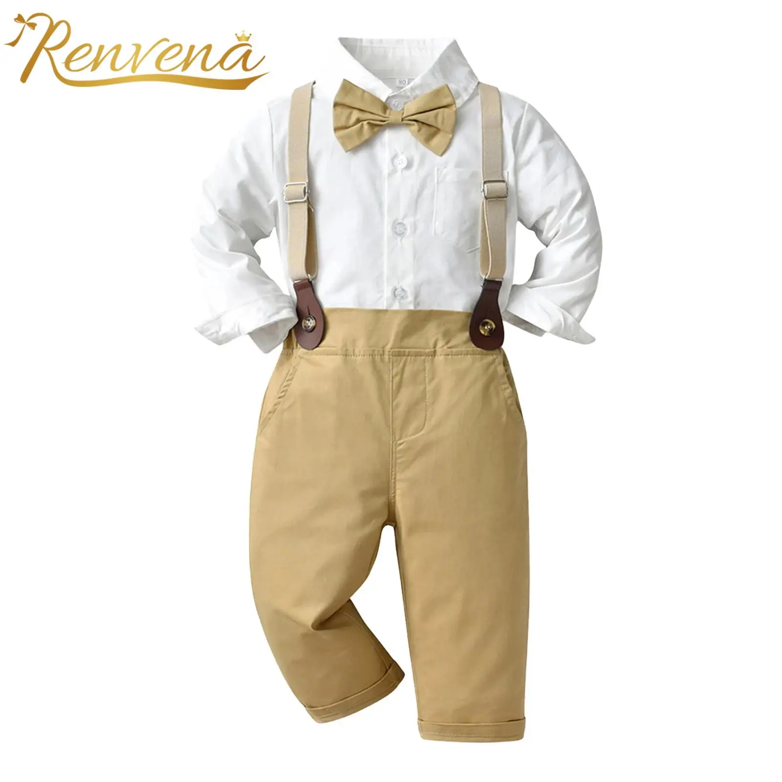 

Infant Boy's Gentleman Suit Birthday Party Kids Handsome Outfit Baby's Clothes Set for Wedding Banquet Christening Baptism Wear