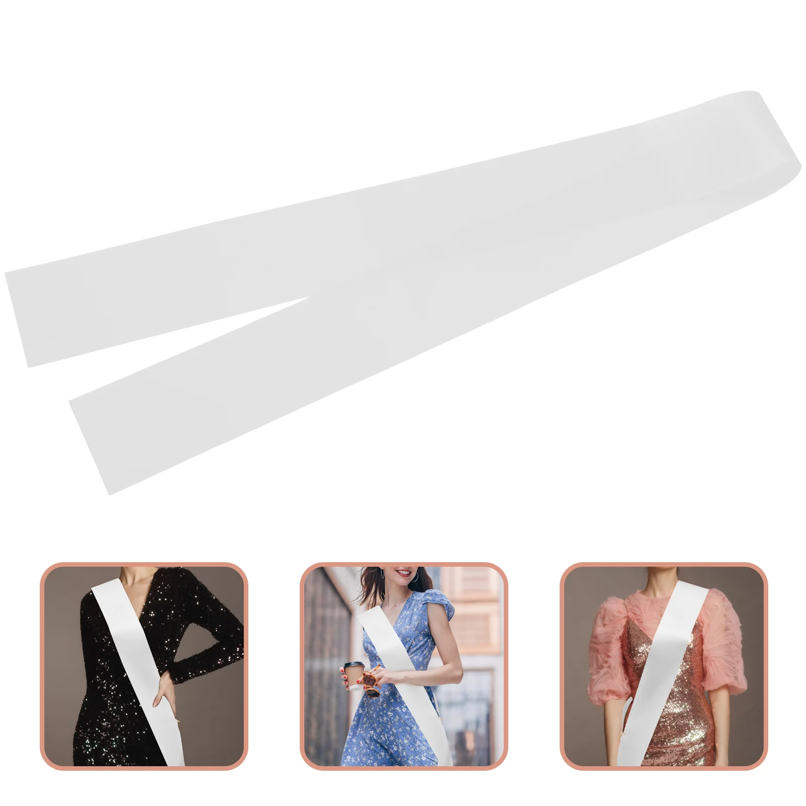 

Blank Ceremony Sash Decorative Diy Sash Decoration Paintable Cloth Sash for Wedding Grad Party