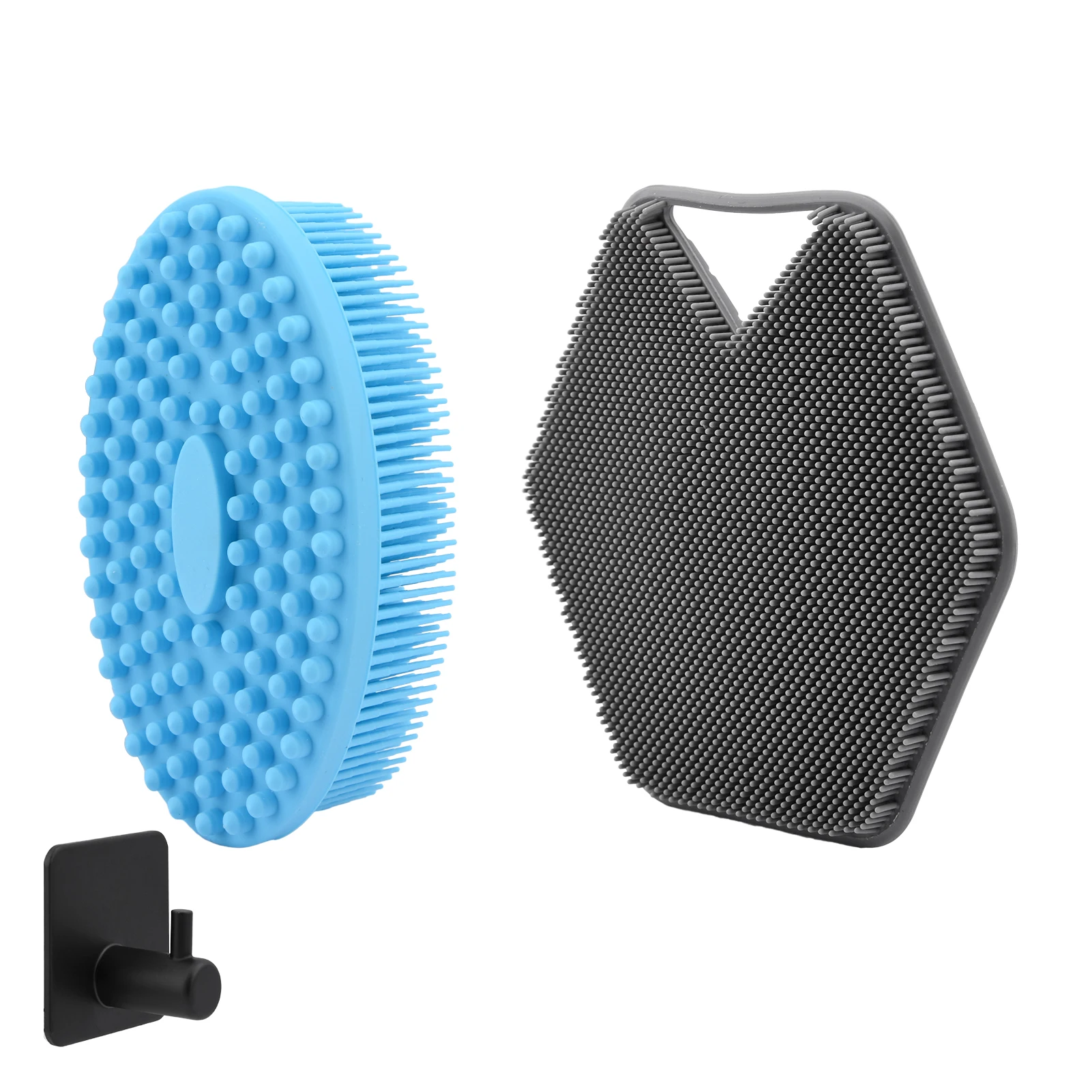 

Щетка для душа Мягкая прочная силиконовая с ручкой, 2 шт.