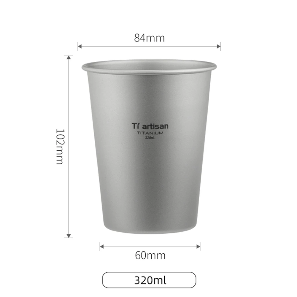 1pc Tiartisan Beer Mug Pure Coffee Mug Single Wall Kitchen Drinkware Kids Beer Milk Water Cup 320ml Camping Tableware 6