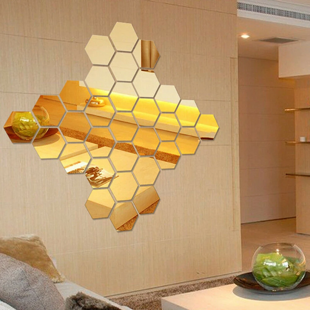 

Mirror Decor Stickers Wall Sticker Durable Easy To Fall Off Gold High Viscosity Self-adhesive Three-dimensional
