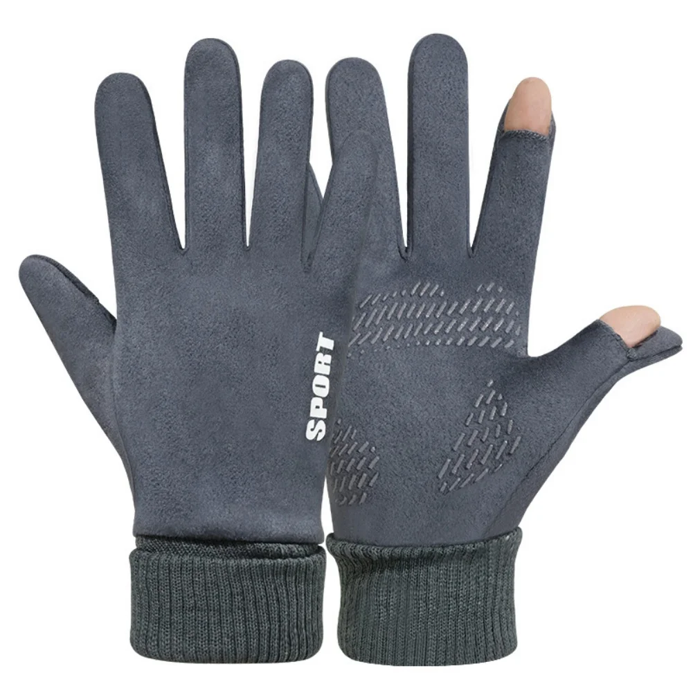 Fishing Gloves 2 Cut Fingers for Men Women Universal Keep Warm Anti-slip Fishing Protection
