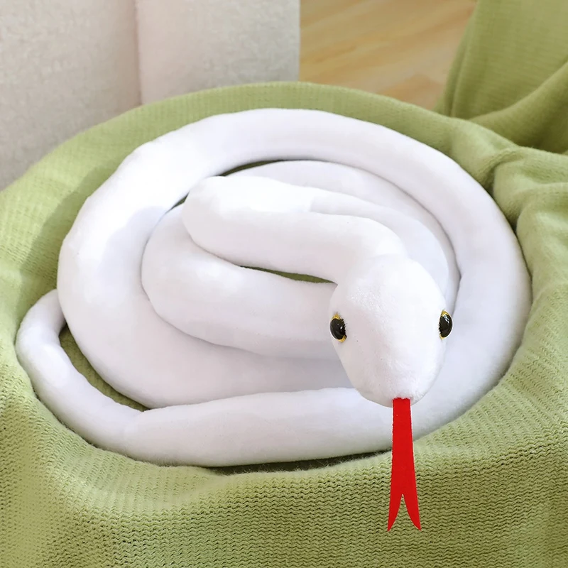 thumbnail image 1 of Simulation Giant Python Plush Toy Long Snake Yellow Orange Green Python Plush Toy Decorated House Holiday Decoration Trick Props, 1 of 5