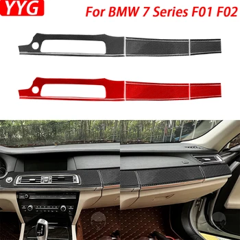 For BMW 7 Series F01 F02 2009-2014 Real Carbon Fiber Center Console Dashboard Panel Trim Cover Car Interior Accessories Sticker