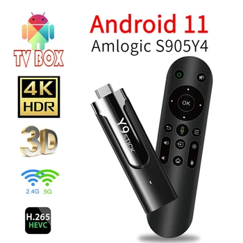 M98 Y9 Smart TV Stick Android 11 2024 Amlogic S905 Y4 Voice remote control HD 4K 3D 2GB 16GB Dual WiFi 2.4G 5.8G Iptv TV Box
