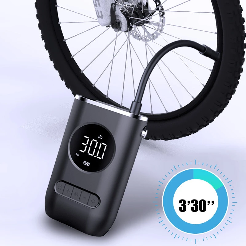 Pompe de gonflage électrique portable, mini compresseur d'air numérique  intelligent sans fil, détection de pression pour voiture, vélo, moto, Ikk