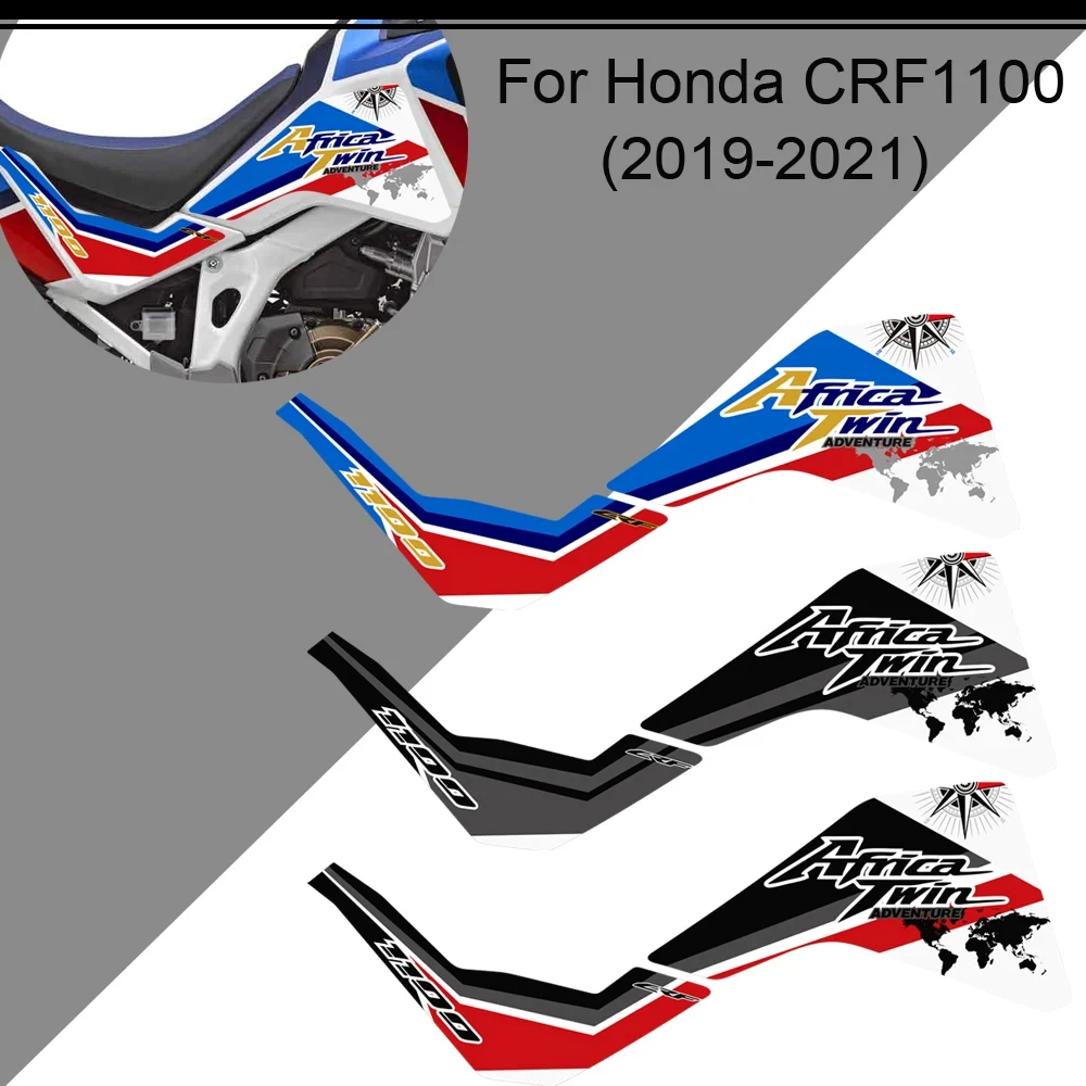 

CRF1100 For Honda CRF 1100 L L1 L2 Africa Twin Adventure ADV Visor Set Stickers Decal Kit 2019 2020 2021 Protector Side Tank Pad