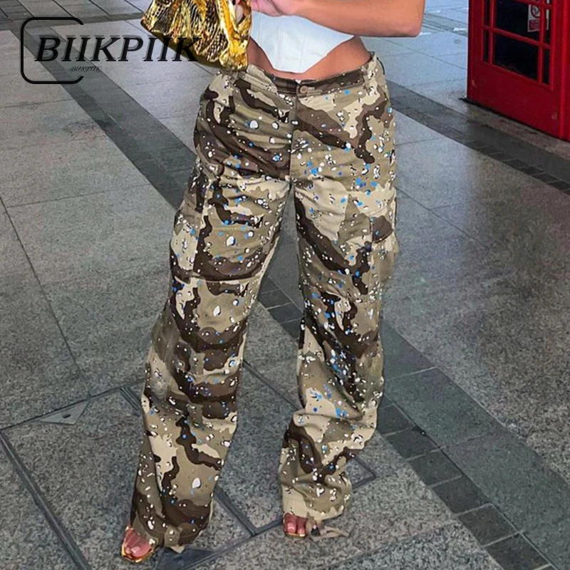 LW Plus Size Camo Print Side Pocket Cargo Pants camouflage Mid Waist Casual  women Camo Pants Regular leisure lady Pants - AliExpress