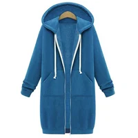 2025 Women's Autumn Winter ThickenHoodies Parkas Loose Hooded Jackets Zipper Pocket Maxi Size Sweatshirt Sports Dresses Outwear 4