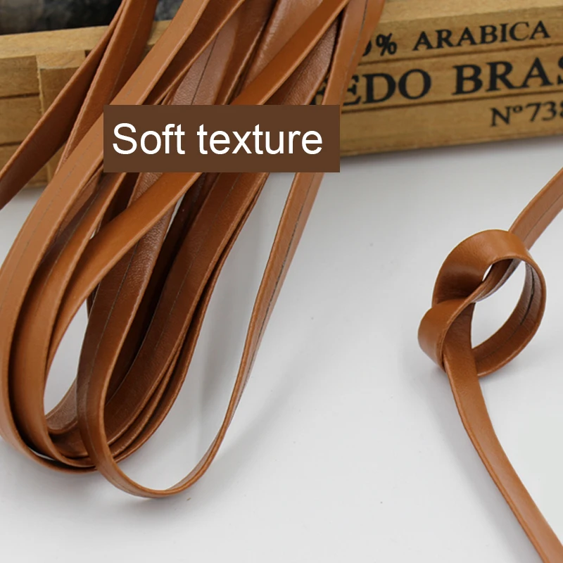 3 Meter Faux Leather PU Bias Binding Tape 10mm Sewing Piping DIY Craft Patchwork Upholstery Textile Webbing Ribbon