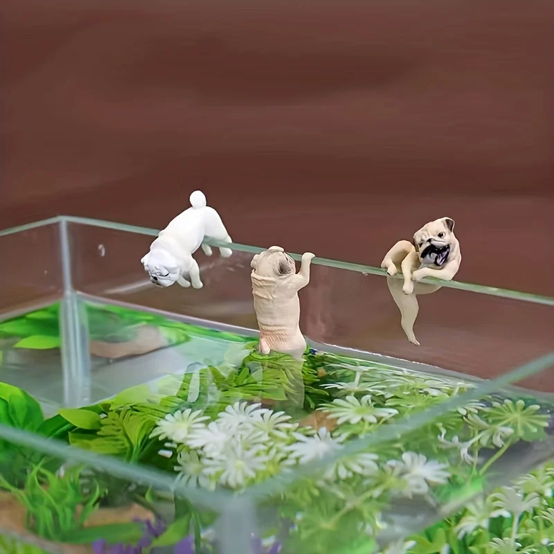 3PCS Fish Tank Landscape Decoration Small Doll Fish Tank Edge Decoration Creative Landscape