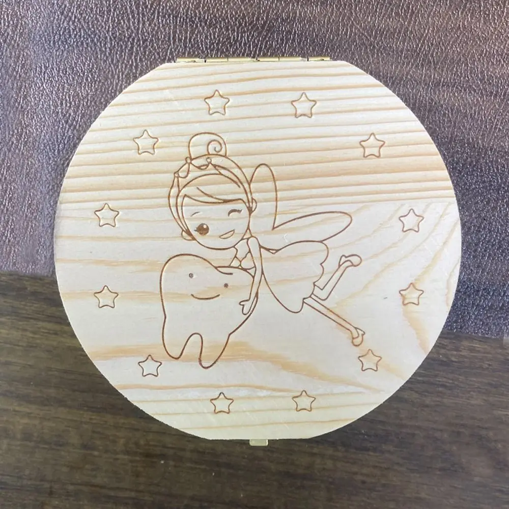 Wooden Baby Tooth Storage Box for Kids