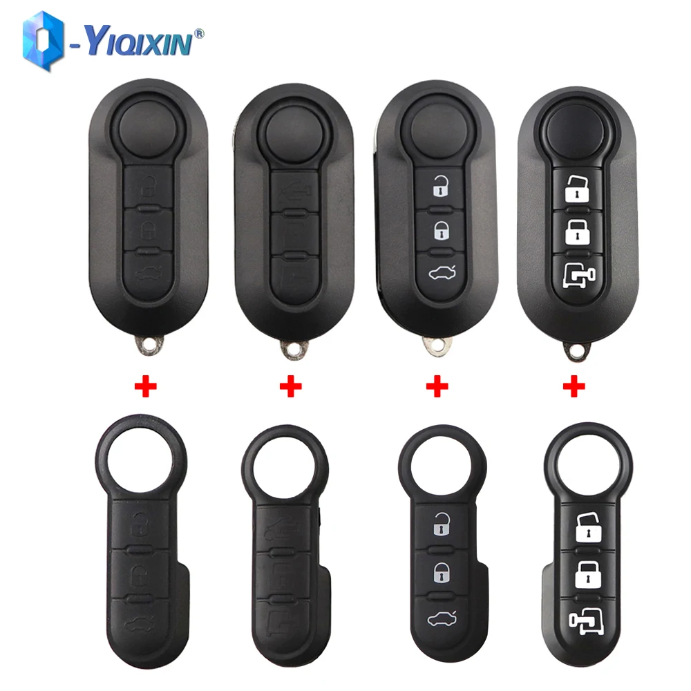 YIQIXIN Flip Folding Remote Car Fob Case Shell 2/3 Buttons Cover For FIAT 500 Panda Punto Bravo Stilo  Auto Key Pad