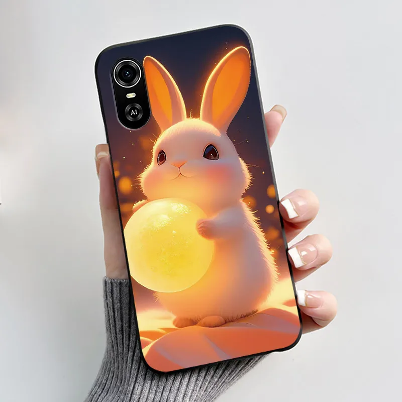 Matte Black Aesthetic Luxury Cute Pattern Soft Silicone Back Cover - Boys & Girls