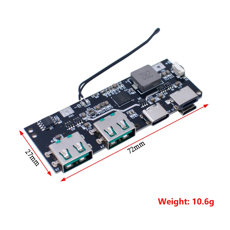 Modulo Power Bank a Ricarica Rapida 22.5W QC4.0 QC3.0, Doppia Uscita USB 5V 4.5A, Doppio Ingresso Micro USB e Type-C, Scheda di Ricarica per Batterie al Litio 18650 - Image 5