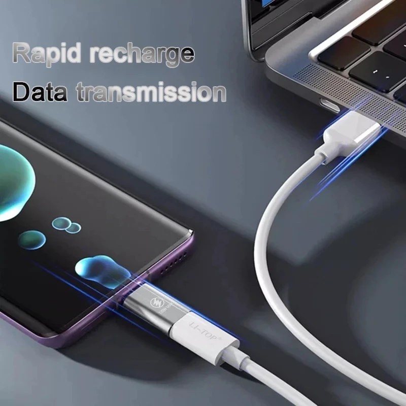 PD 120W iOS 암 커넥터에서 타입 C 수 커넥터로 변환하는 OTG 어댑터, 아이폰 아이패드 안드로이드 폰용 라이트닝에서 타입-C 커넥터로 변환, 고속 충전 케이블