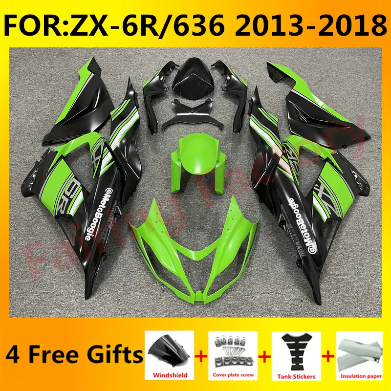 

Motorcycle Fairings Kit fit for Ninja ZX-6R 2013 2014 2015 2016 2017 2018 ZX6R zx 6r 636 bodywork fairing kits set green black