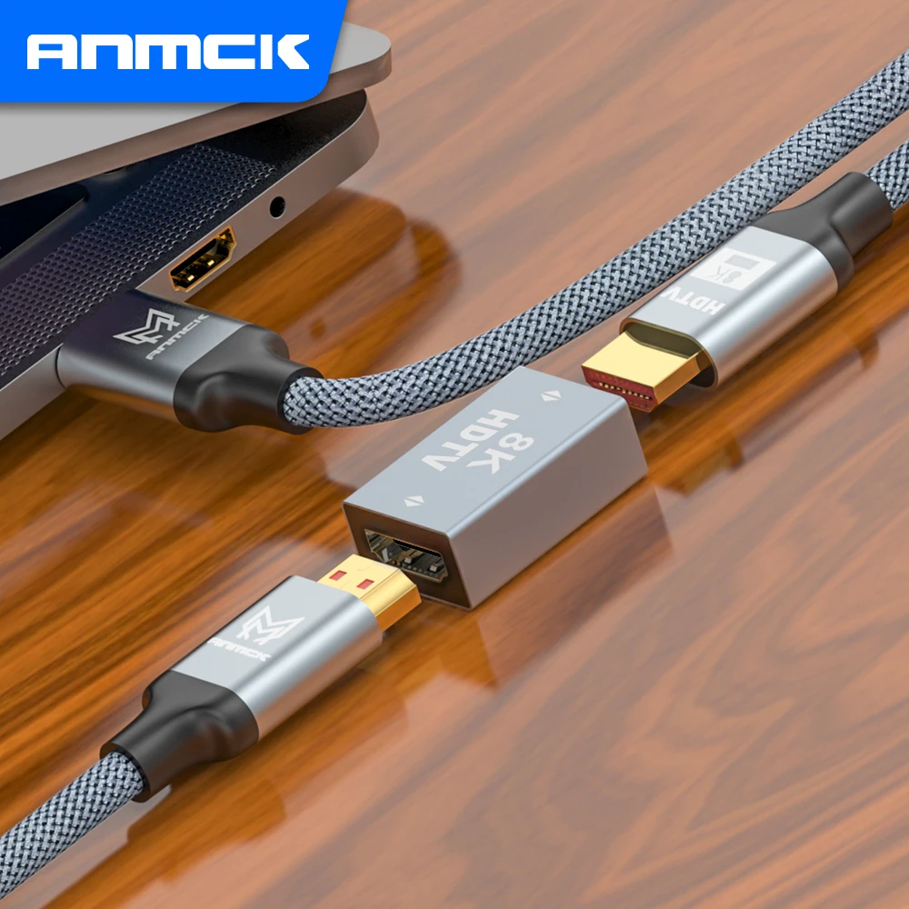 Anmck 4K HDMI-compatible Adapter Female to Female Connector 3D 8K 60HZ Video Extender Converter For Macbook Switcher HDTV-A Cord audio video converter adapter,hdmi extender