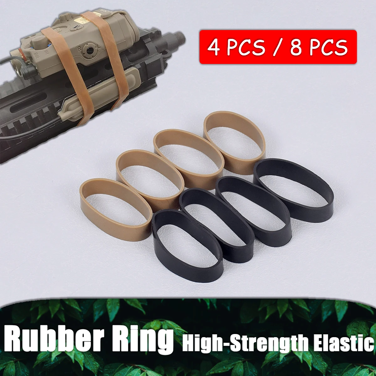 High Elastic Strength Rubber Ring Tactical Hunting Rilfe Band For DBAL A2 PEQ15 Flashlight Laser Sight Switch Slot 4PCS/8PCS
