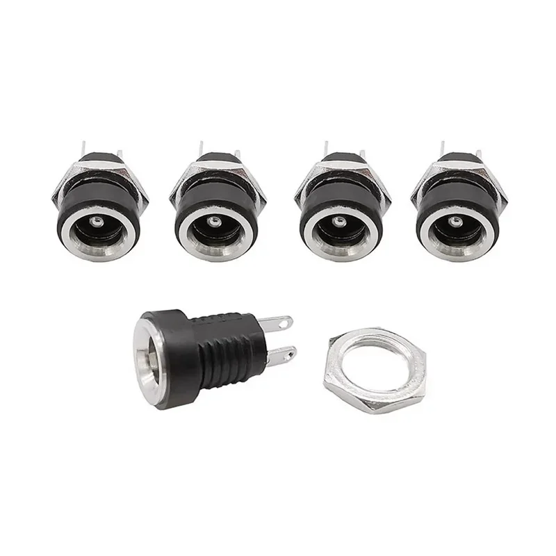 DC 전원 잭 공급 소켓, DC 암 패널 마운트 커넥터 플러그 어댑터, 2 핀 DC022B, 5.5x2.1mm, 3.5x1.3mm, 5.5x2.5mm, 10 개, 50 개