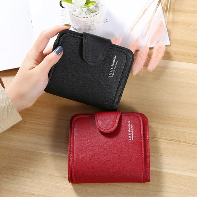 Women Wallets 2023 New Luxury Brand Red Black Small Mini Coin Purse Hasp  Card Holder Lady Wallet Zipper Female Leather Buckle - AliExpress