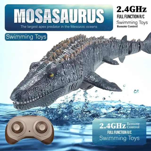 Remote Control Dinosaur For Kids Mosasaurus Diving Toys Rc Boat With Light Spray Water For Swimming Pool Lake Bathroom Bath Toys 1