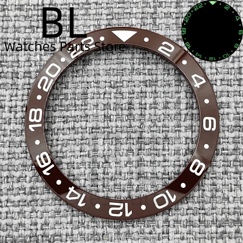 Ceramic Multi-Color GMT Watch Bezel with Green Luminous