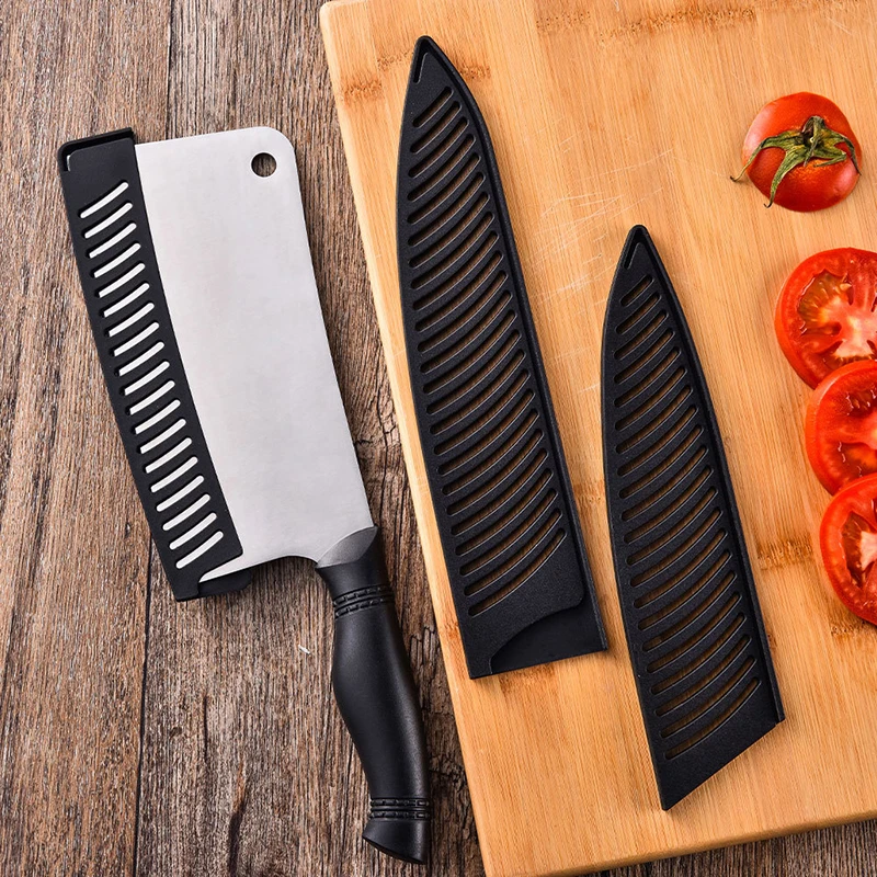 Knife Sheath Plastic Pp Sleeve Kitchen Knife Sheath Hollowed Out Portable Knife Sheath Blade Protector Cover Edge Guards Case Accessories