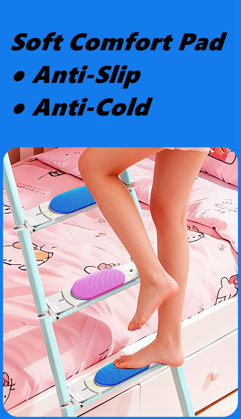 이층 침대 사다리 패드 미끄럼 방지 사다리 발판 폼 패드 설치 간편 전문가용 부드럽고 편안한 어린이용 이층 침대 사다리 발판 커버