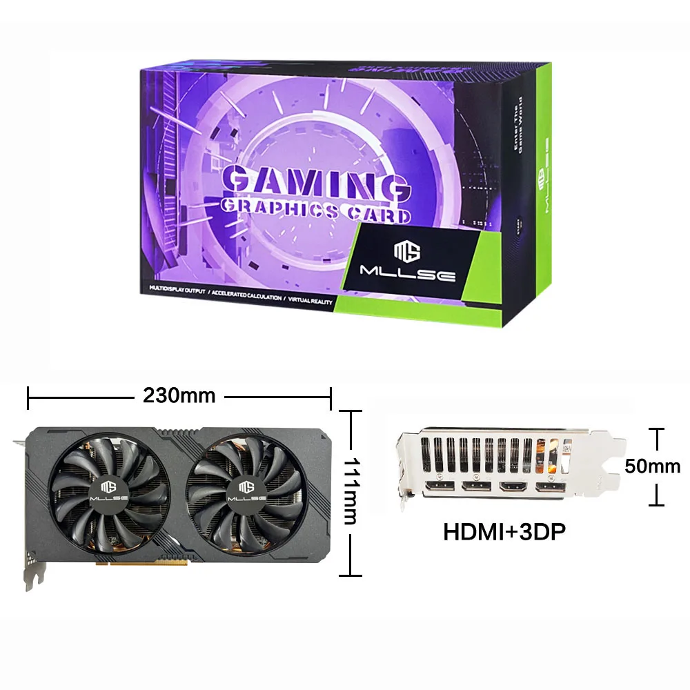 Mllse radeon rx 5700 xtグラフィックカード,デスクトップビデオ