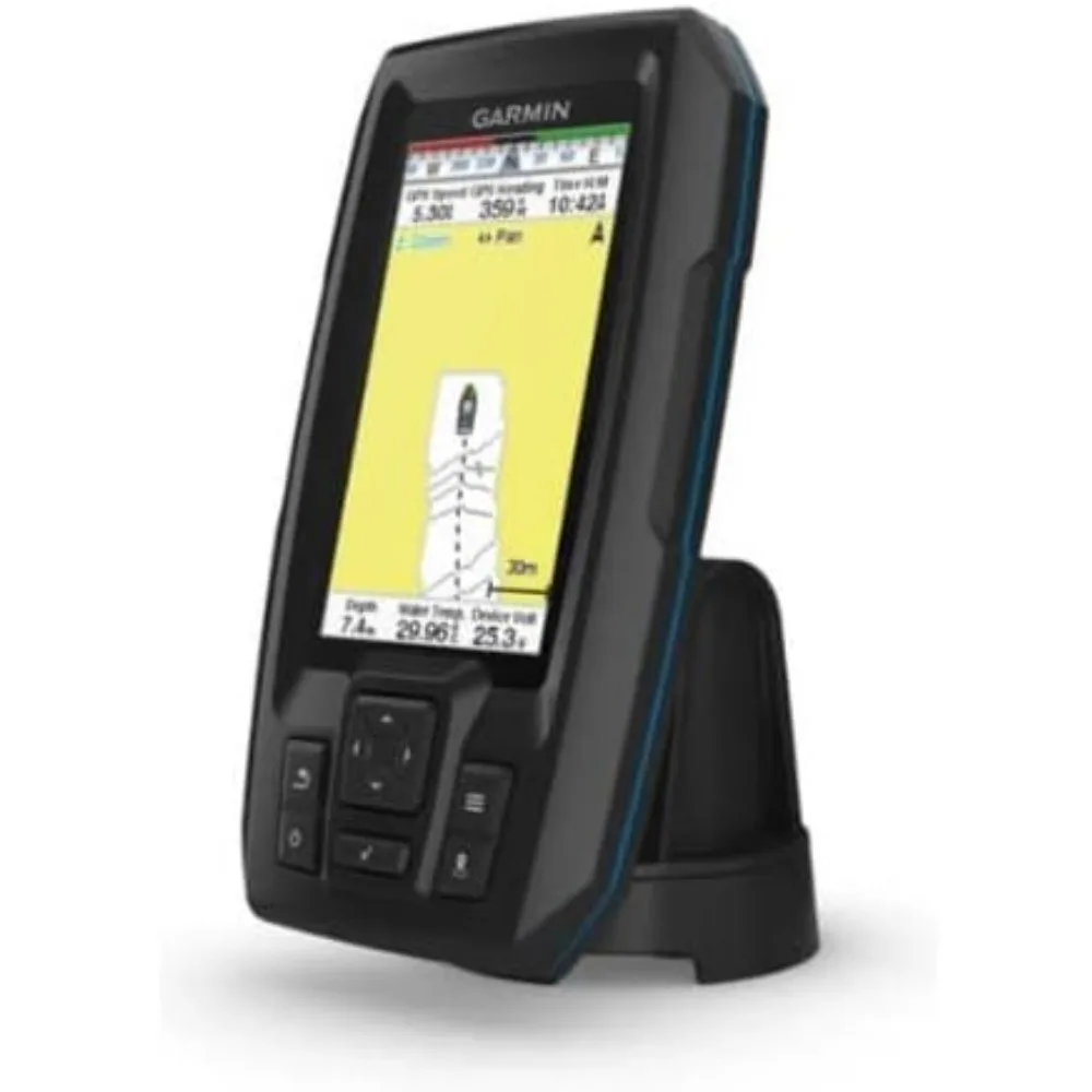 Striker 4cv, GPS Fishfinder w/CHIRP Traditional and ClearVu Scanning Sonar Transducer and Quickdraw Contours Mapping Software 3