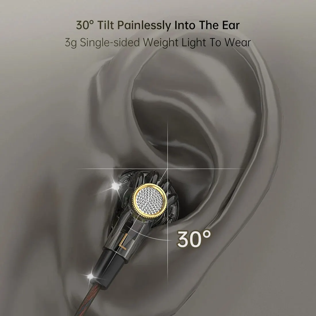 QKZ MDR Flat-Head Headphones 16MM Large Dynamic HIFI Bass Sport Earbuds Music Wired Earphones 3.5MM AUX Headset In Ear With Mic 6