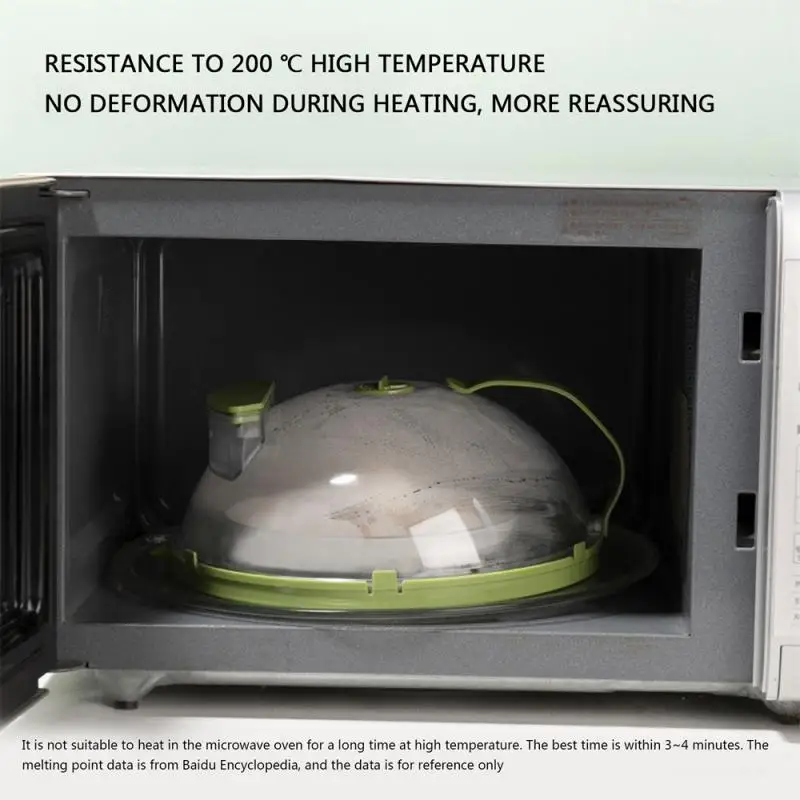 Microwave Splatter Cover Clear Microwave Cover for Food with Water Steamer and Handle 10 Inch Plate Covers Kitchen Gadgets