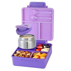 Insulated Four-Grid Lunch Box - Other (PURPLE)