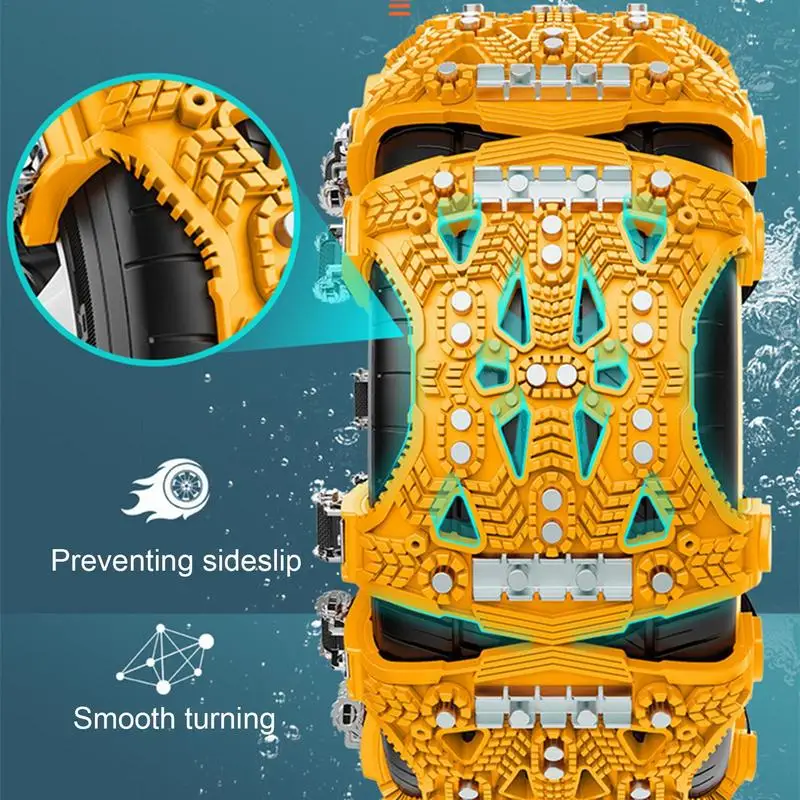 6pcs Car Snow Tire Chains Mud Tyre Wheels Thick Anti-Skid Belt For Car/SUV/Truck Portable Easy to Mount Emergency Traction Car