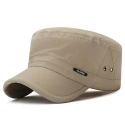 Men's Quick-Dry Breathable Summer Sunshade Flat Caps - One Size (Beige)