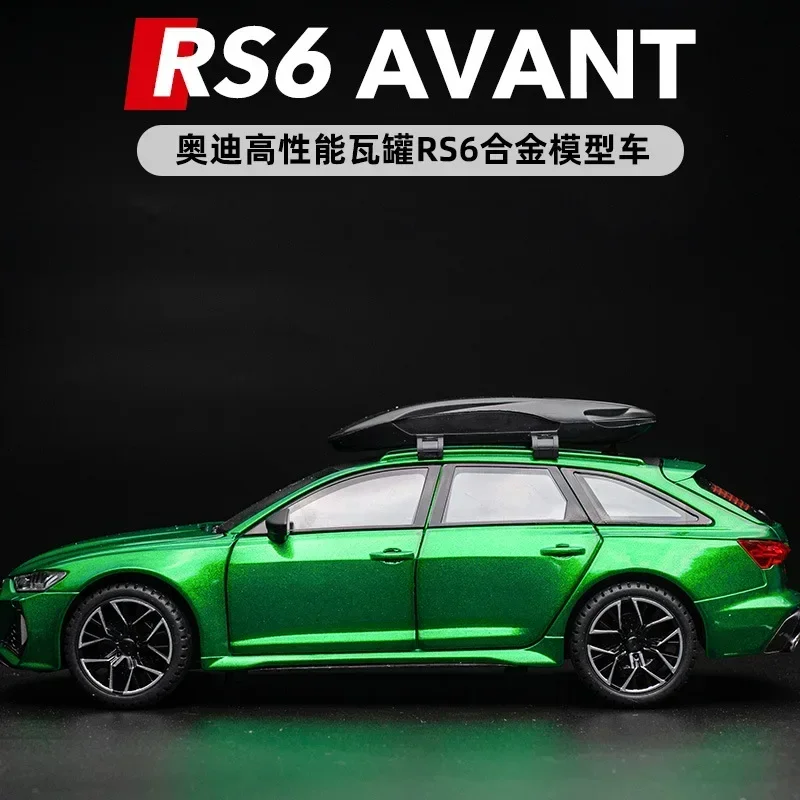 1:24 Audi RS6 Avant Station Wagon Alloy Car Model Diecast Metal Toy Car Model Simulation Sound and Light Kids Toys Gift C160 5