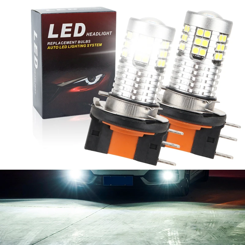 Lampadina H15 6000K Bianco Super Bright 39 Smd 3030 Chip Led Faro Per Auto Luce Di Marcia Diurna Fendinebbia 12V Universale