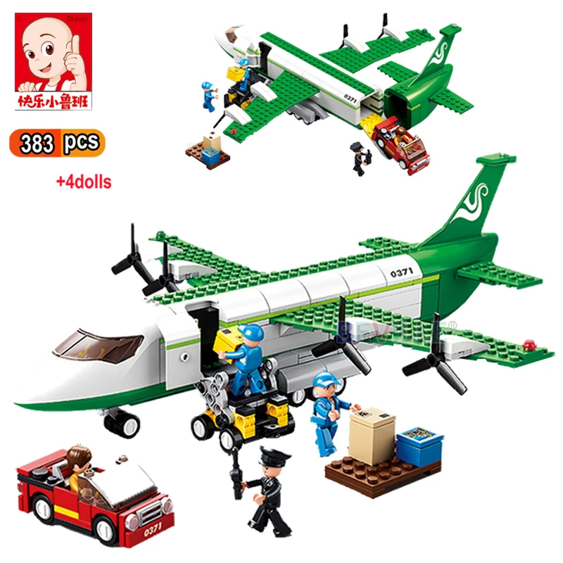 

Sluban 383Pcs City Airport Cargo Plane Aircraft Sets Model Building Blocks Airbus Airplane Aviation Classic Bricks Toys Kid Gift